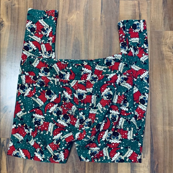 LuLaRoe Pants - Lularoe Christmas Pug Animal Print TC Legging